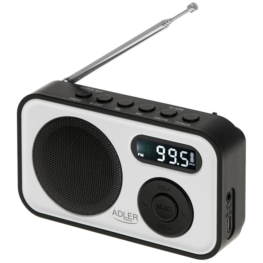 Rádio digital pll am/fm ad 1906, 12,5 x 3 x 7,5 cm