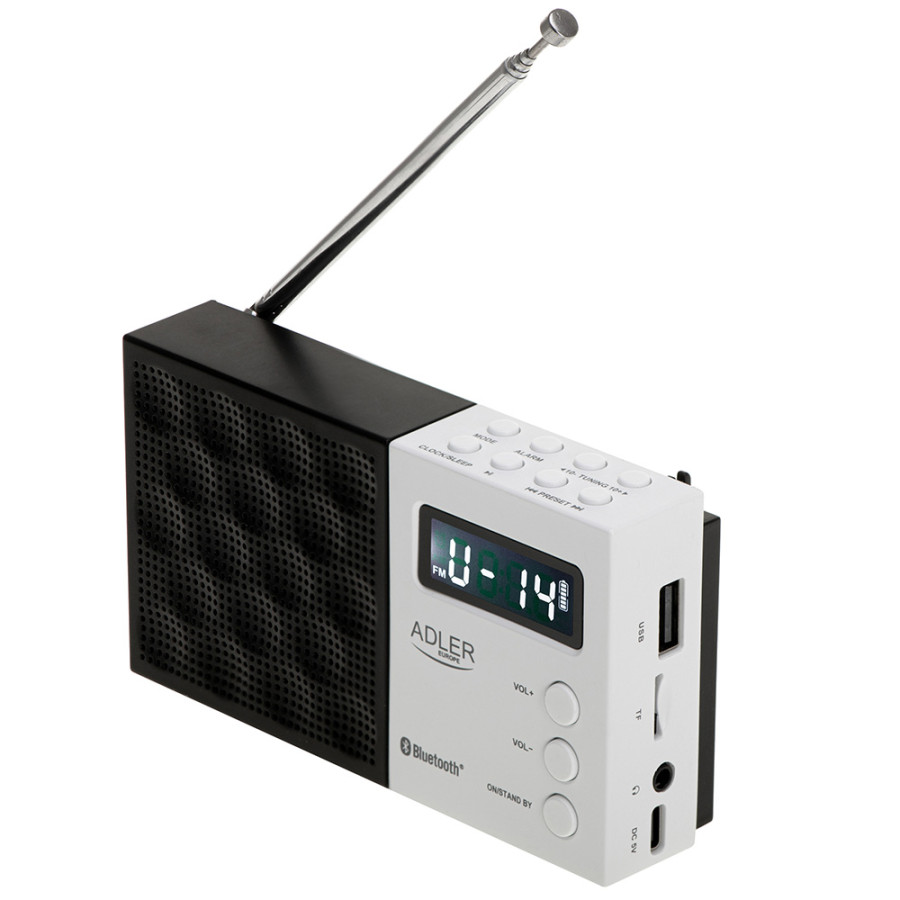 Rádio digital pll am/fm ad 1908, 15,5 x 5 x 10,5 cm