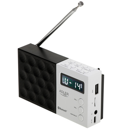 Rádio digital pll am/fm ad 1908, 15,5 x 5 x 10,5 cm