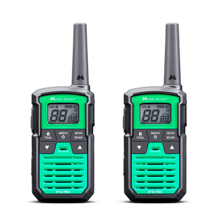 Walkie talkies xt-30 pro c1463, 16 canais pmr446, verde