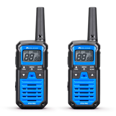 Walkie talkies xt-50 pro c1464, 16 canais pmr446, azul