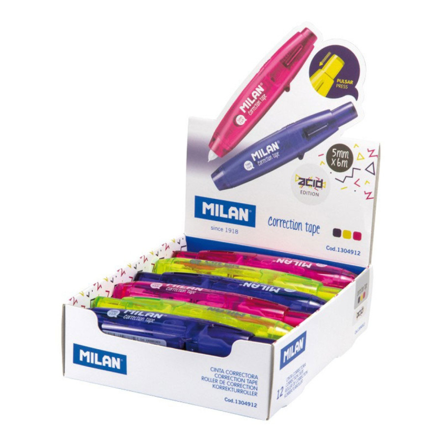 Corretor de Fita Milan Retratil 5 mmx6 m Sortido