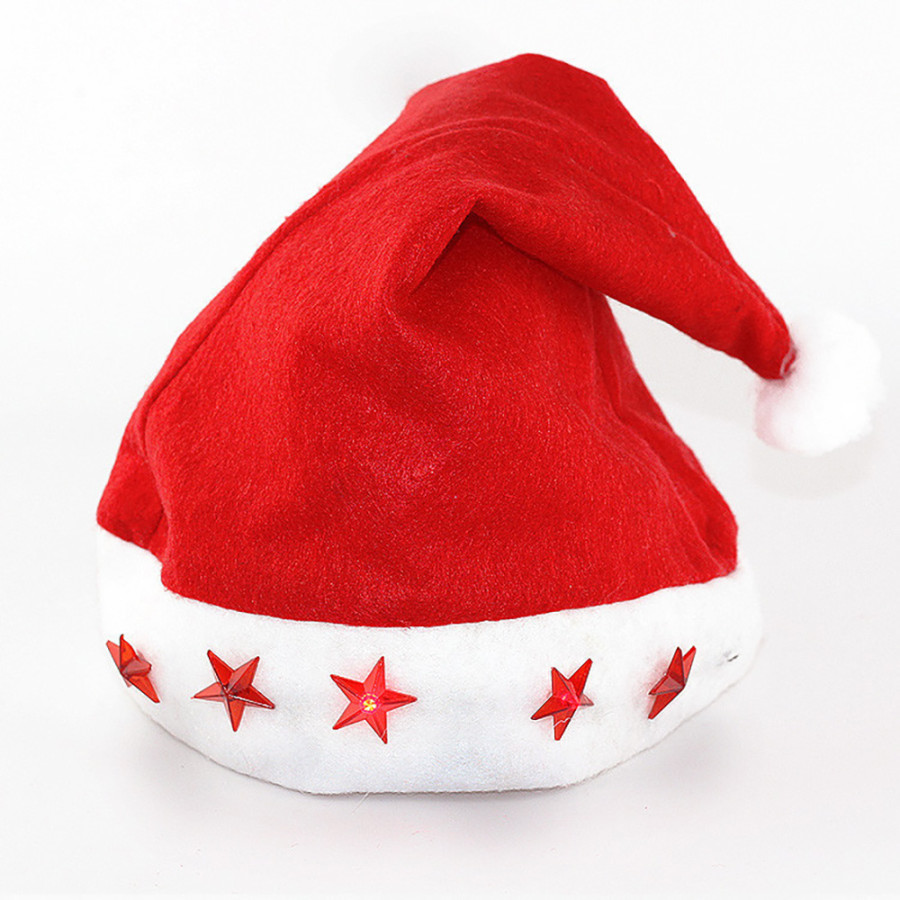 Gorro pai natal com luzes led 30 x 40 cm