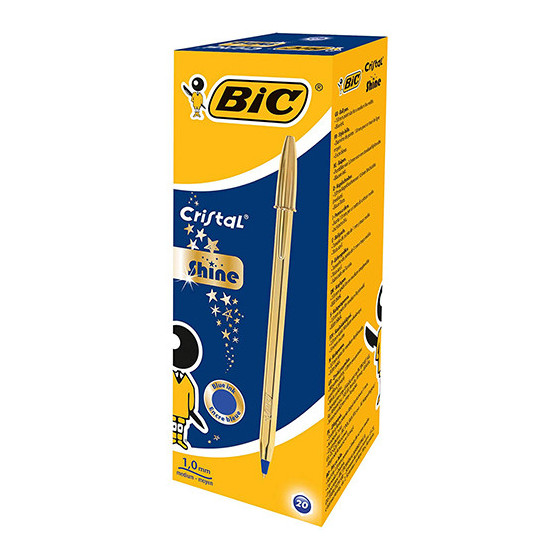 Esferográfica Bic Cristal Shine Azul