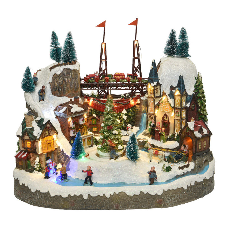 Vila de natal 35,5 x 22 x 30,5 cm