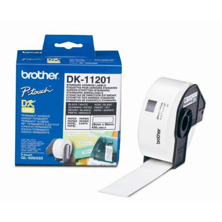 Etiquetas Termicas Brother DK-11201 29x90mm Branco (400 un) QL500/550/700