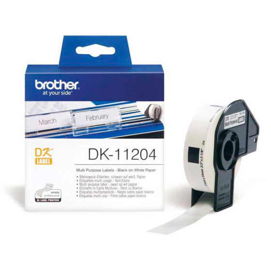 Etiquetas Termicas Brother DK-11204 17x54mm Branco (400 un) QL500/550/570/580