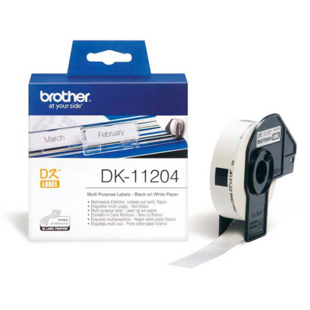 Etiquetas Termicas Brother DK-11204 17x54mm Branco (400 un) QL500/550/570/580