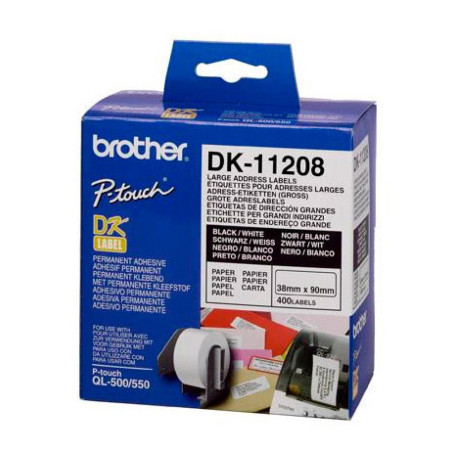 Etiquetas Termicas Brother DK-11208 38x90mm Branco (400 un) QL500/550/560/570