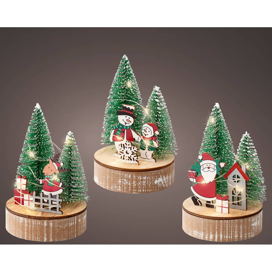 Figura decorativa com motivos natalícios com led, modelos sortidos