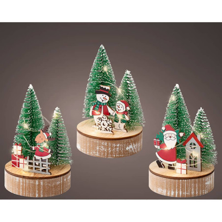 Figura decorativa com motivos natalícios com led, modelos sortidos