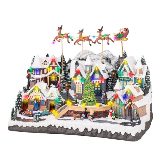 Cena de natal com led, movimento e música 55 x 37 x 32,5 cm