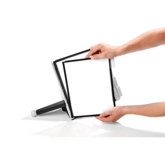 Suporte Mesa 10 Bolsas Sherpa A4 Preto e Cinza Durable