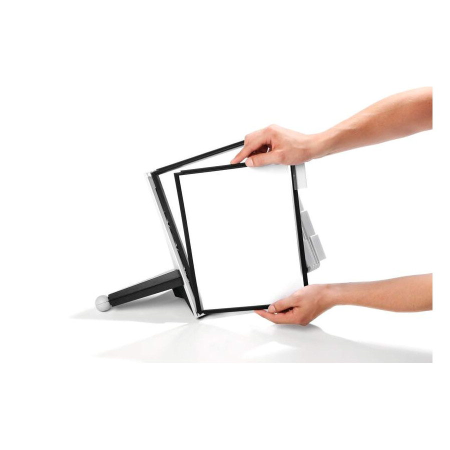 Suporte Mesa 10 Bolsas Sherpa A4 Preto e Cinza Durable