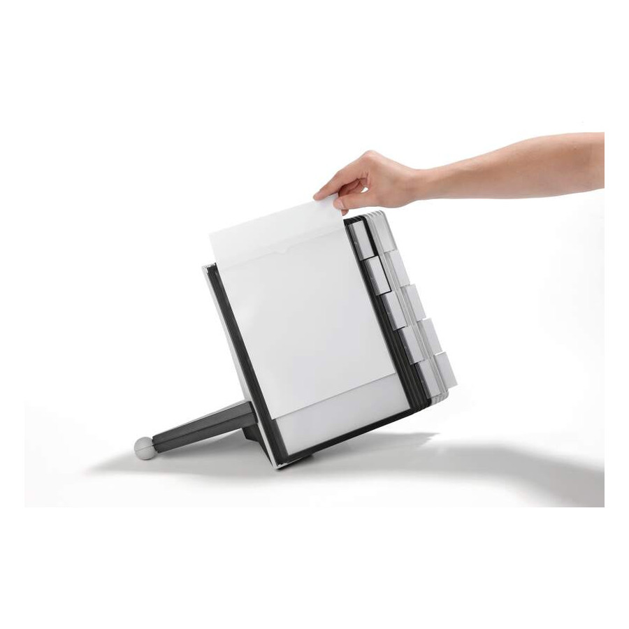 Suporte Mesa 10 Bolsas Sherpa A4 Preto e Cinza Durable