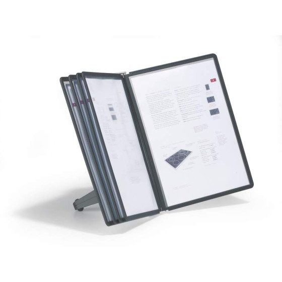 Suporte de Mesa 5 Bolsas Sherpa Soho A4 Preto e Cinza Durable