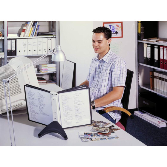 Suporte de Mesa 5 Bolsas Sherpa Soho A4 Preto e Cinza Durable