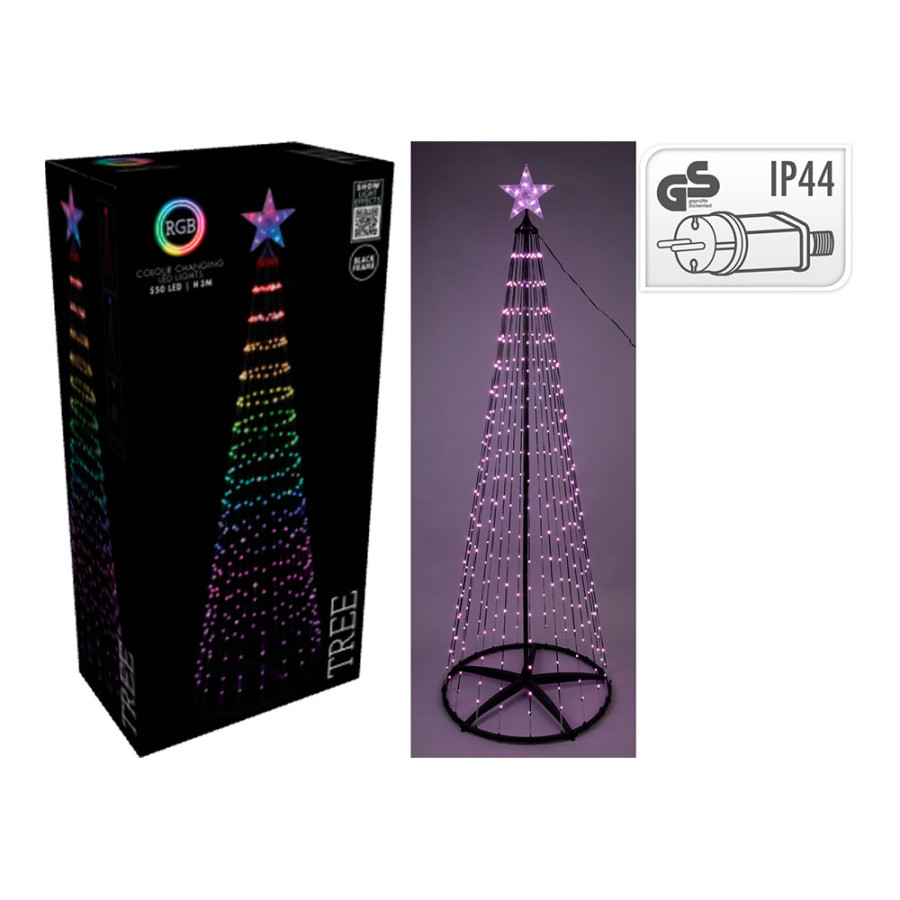 Árvore de natal 550 rgb led preto 3 m
