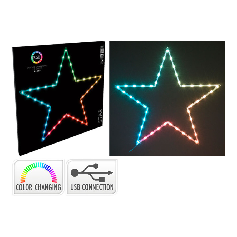 Rgb estrela 45 led