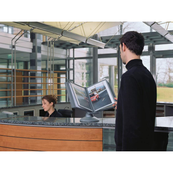 Suporte Mesa Rotativo 360º Sherpa Motion A4 Cinza Durable