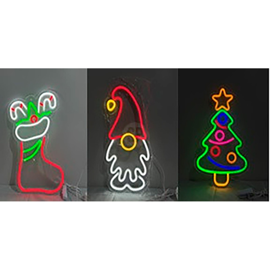 Figura de natal neon, 3 modelos variados