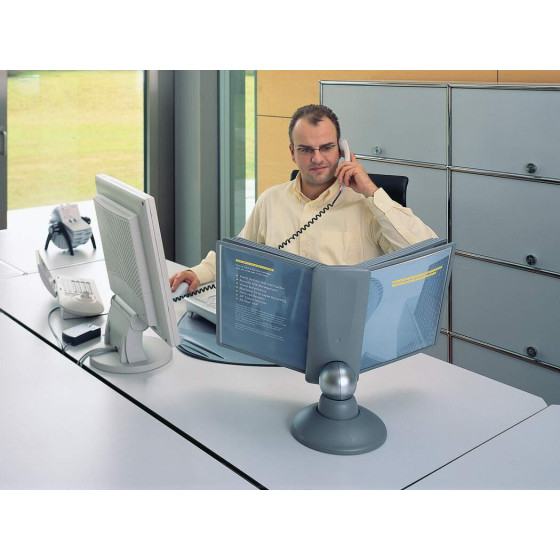 Suporte Mesa Rotativo 360º Sherpa Motion A4 Cinza Durable