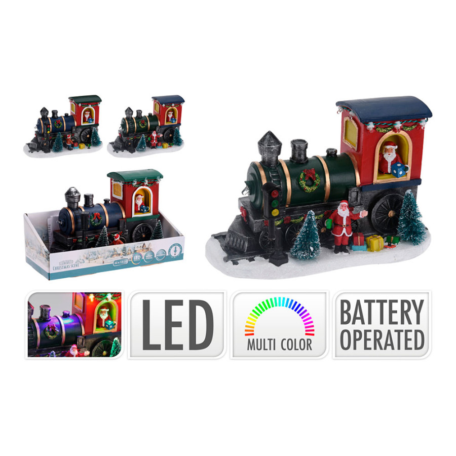 Locomotiva com pai natal y led, vários modelos