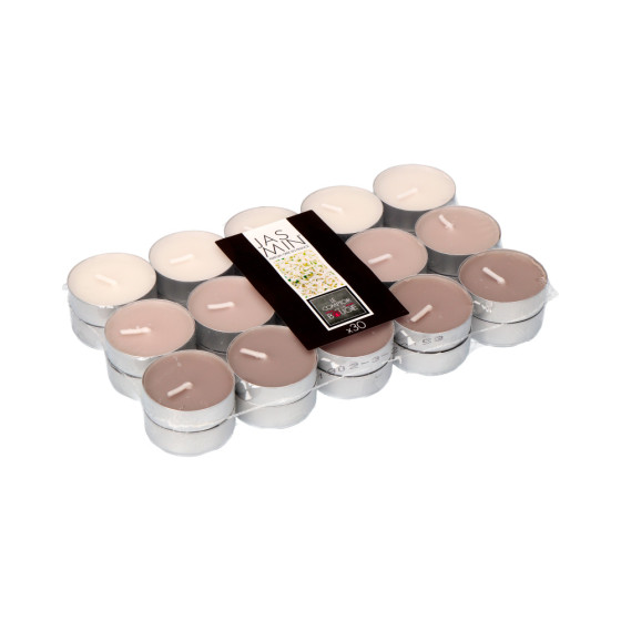 Pacote 30 unid. velas com aroma de jasmim 3,7cm