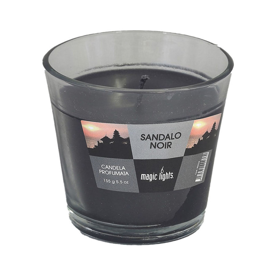 Vela perfumada em copo de vidro sándalo 150g. magic lights