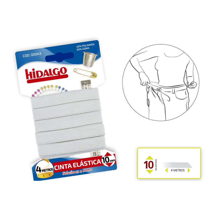 Blíster elástico 10mmx4m branco hidalgo