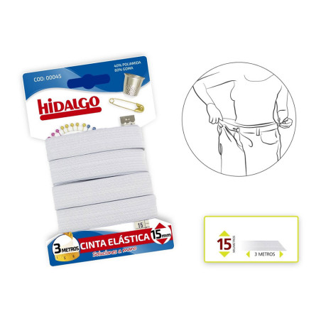 Blíster elástico 15mmx3m branco hidalgo