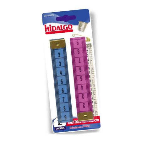 Blíster 2 fitas métricas de costura 150cm hidalgo