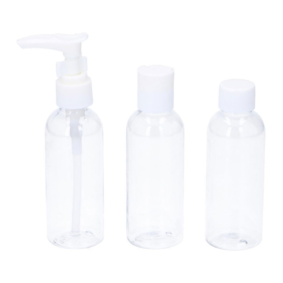 Pacote de recipientes para mala de cabine avião 3 peças 3x80ml dunlop travel