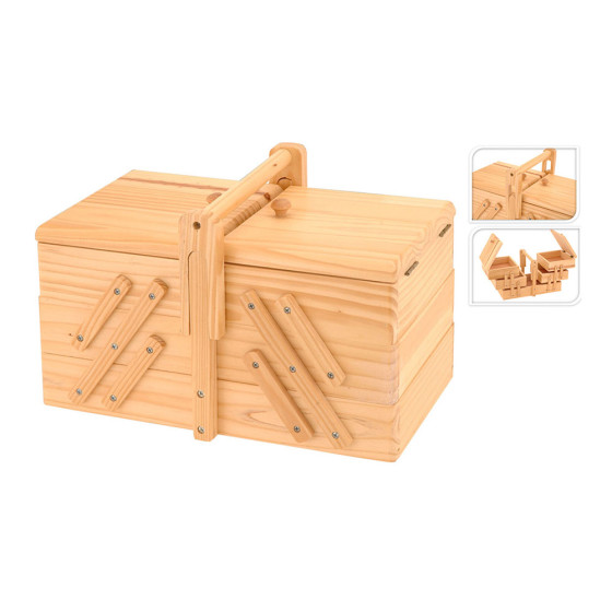 Mala de costura de pinho, 30x18,5x19cm, 784610430, excellent houseware