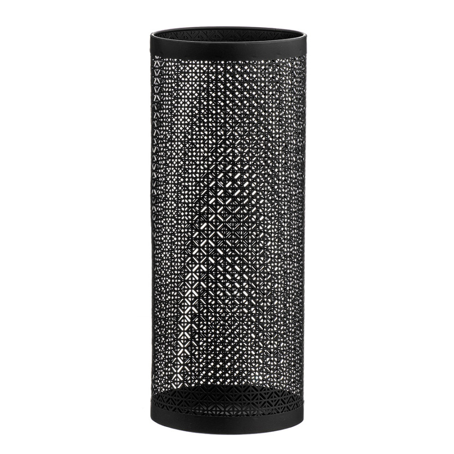 Suporte para guarda-chuva redondo em metal filigree preto 20x50cm caison