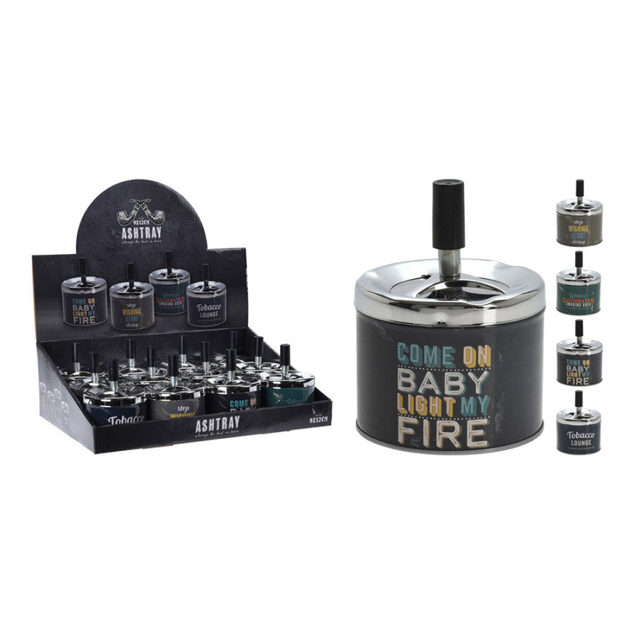 Cinzeiro automático inox ø9 x 12 cm modelos sortidos