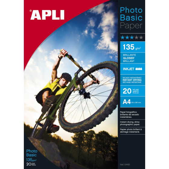 Papel Fotográfico A4 135 gr Apli Glossy
