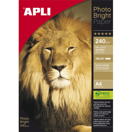 Papel Fotográfico A4 240 gr Apli Glossy
