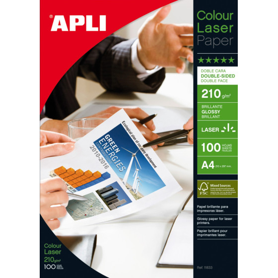 Papel Fotocópia Glossy A4 210 gr Apli Dupla Face para Folhetos