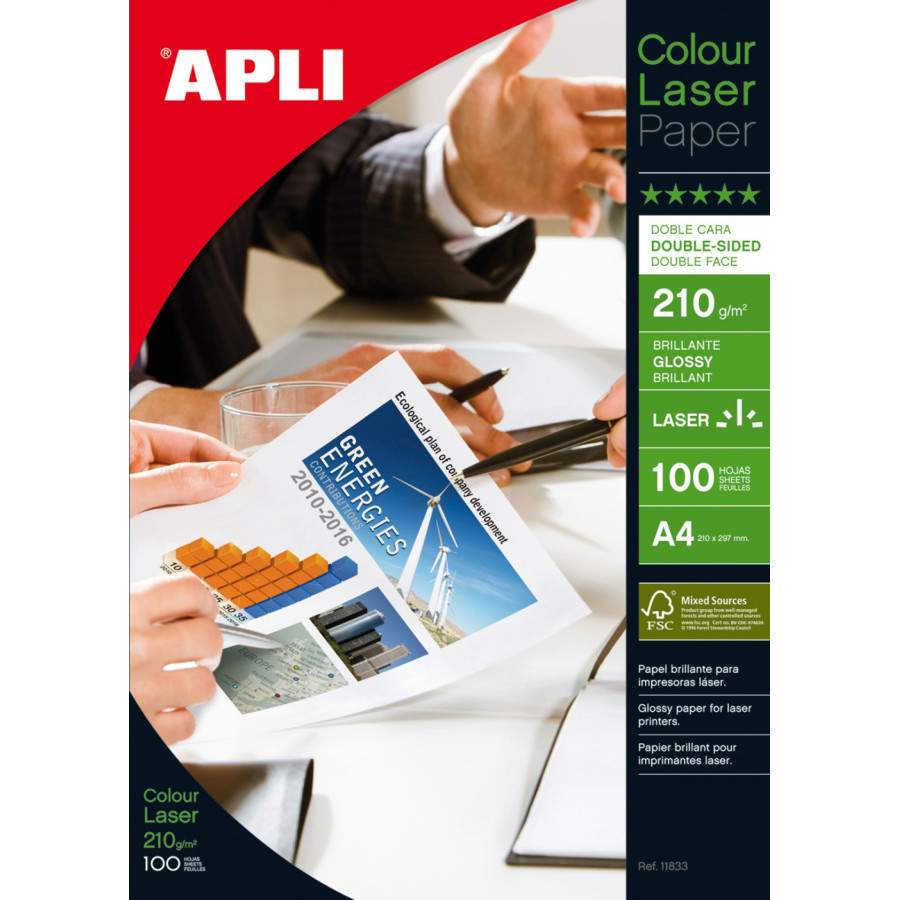 Papel Fotocópia Glossy A4 210 gr Apli Dupla Face para Folhetos