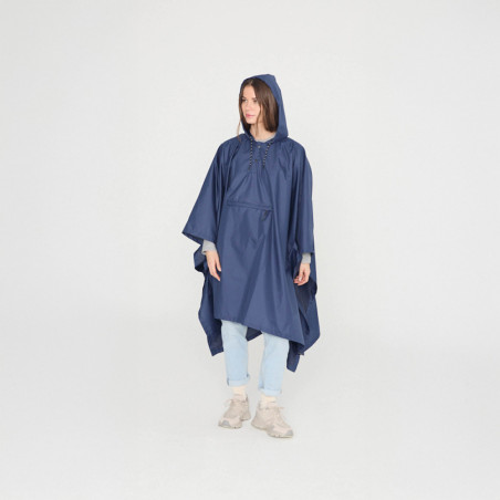 Capa de chuva dobrável azul escuro