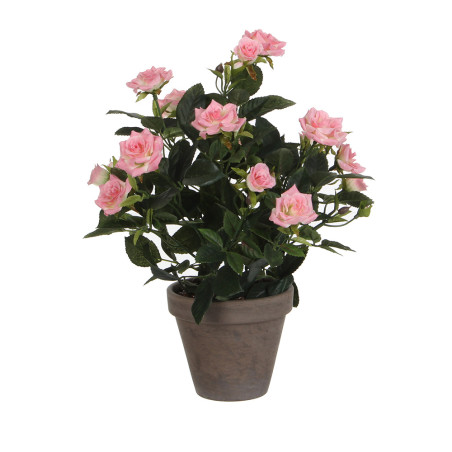Vaso cinzento com cor rosas rosa pvc