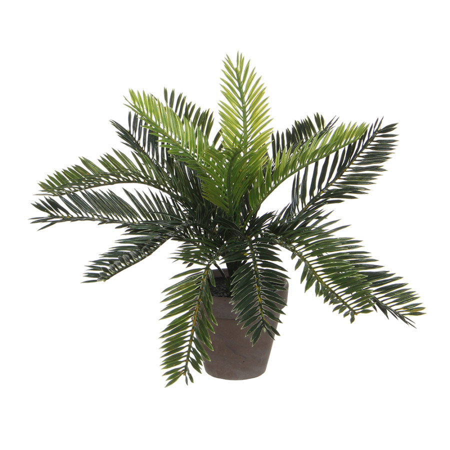 Palmeira (sagu-de-jardim) pvc com vaso cinzento 40x40x33cm
