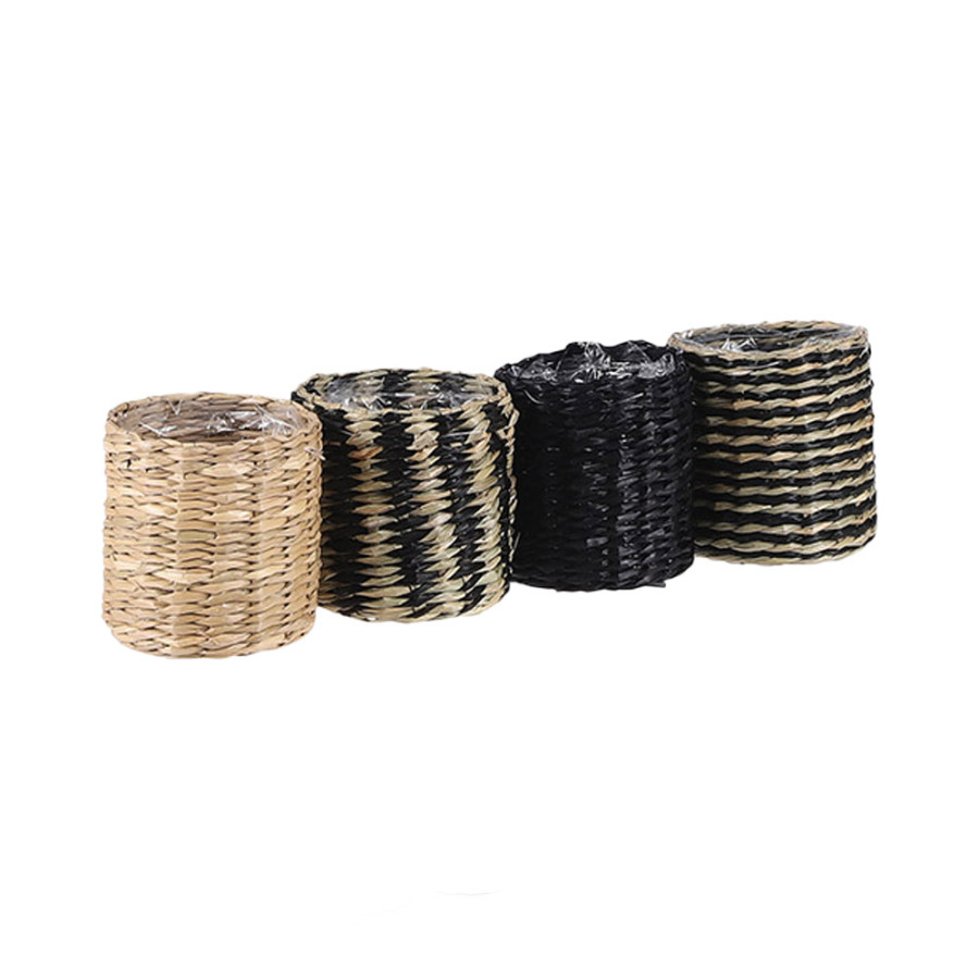 Cesto modelo alexis preto-bege ø7x7xm. material vime cores / modelos diversos