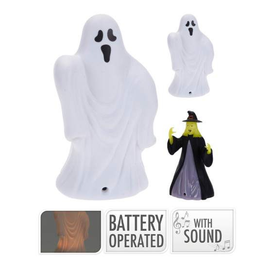 Figura de halloween com led e som, 14 cm, vários modelos