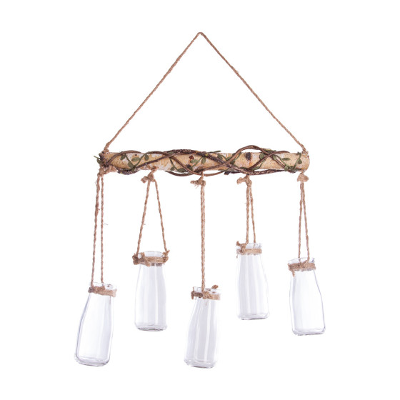 Conjunto de 5 jarros decorativos suspensos 44,5x40,5x6cm