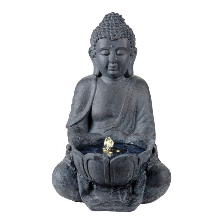 Fonte solar budda. luz quente. 29,5x28x45cm