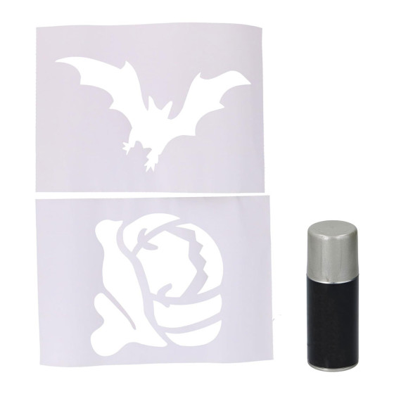 Kit decoração de janelas para halloween spray + stencils