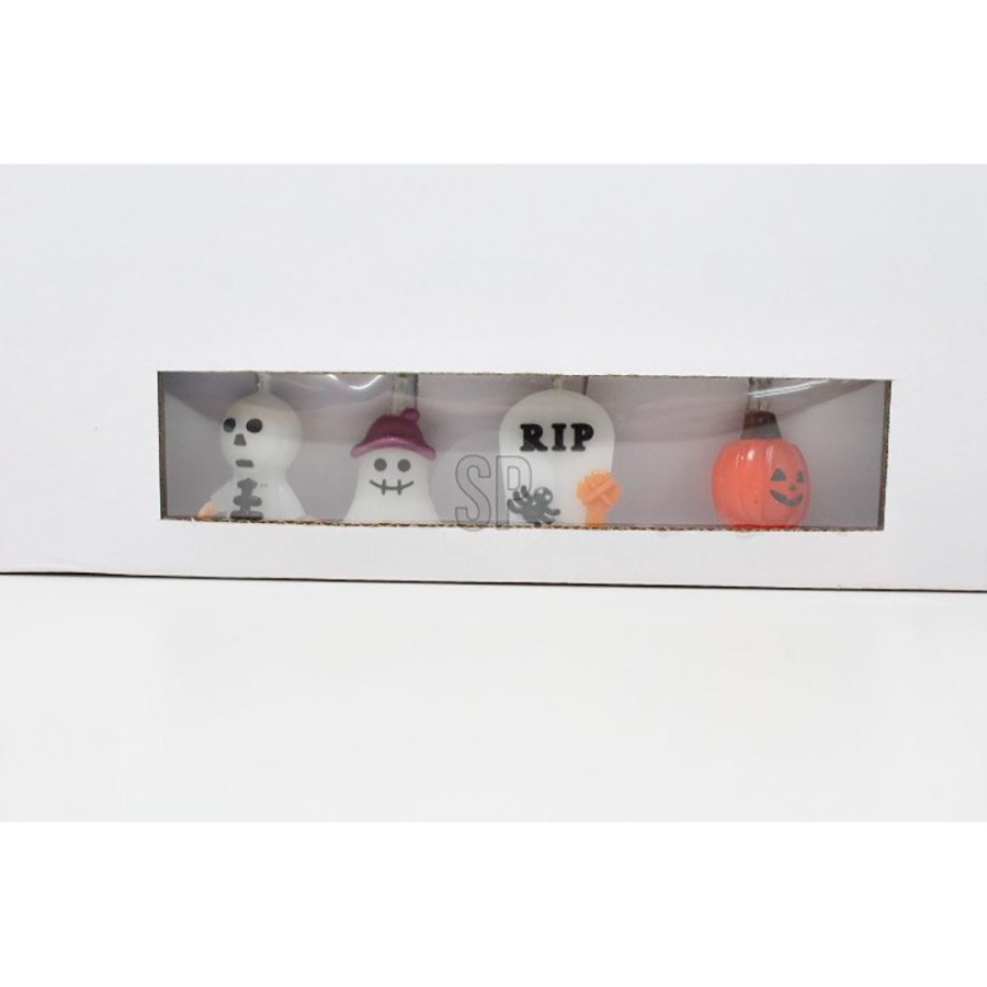 Guirlanda led com 4 figuras de halloween, 10 x led