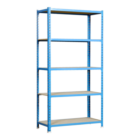 Estante metálica sem parafusos com aglomerado maderclick polus 5/500 simon rack